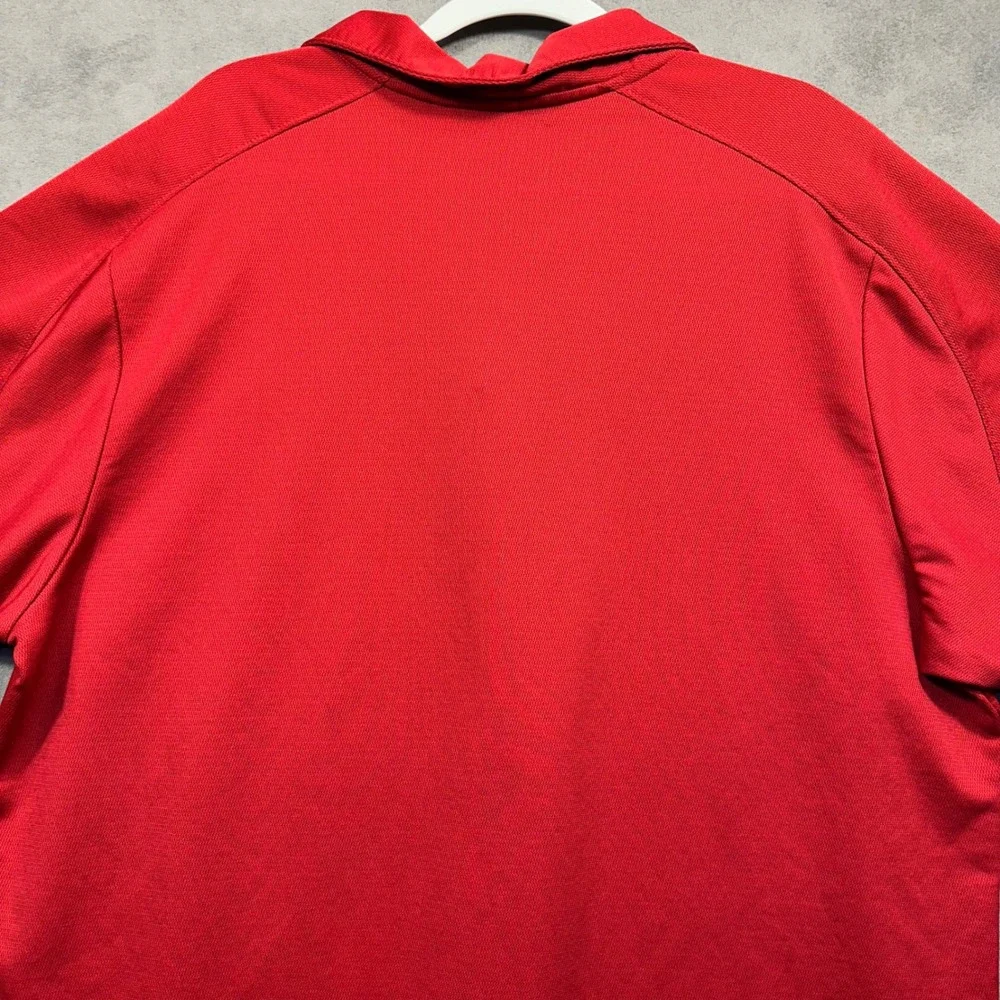 Nike Polo Shirt Mens XL Red Short Sleeve Swoosh Logo Golf Athletic Excellent